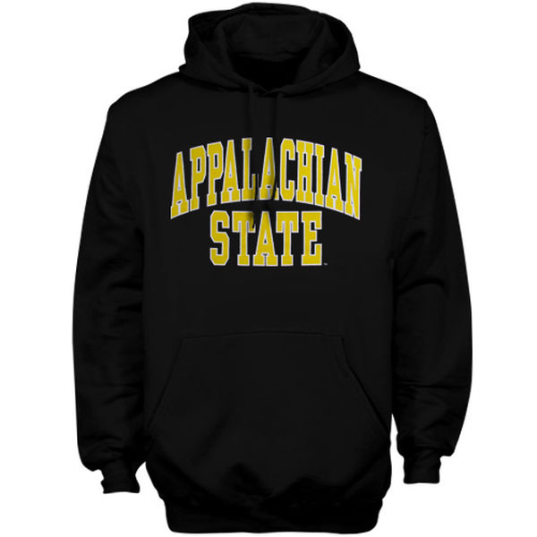 Men NCAA Appalachian State Mountaineers Bold Arch Hoodie Black